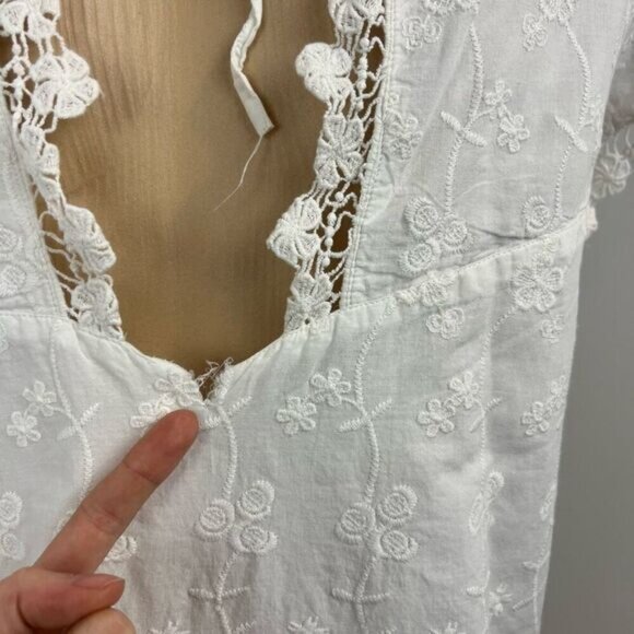 Zara Basic Collection Women’s Medium White Floral Lace Cottagecore Midi Dress - Picture 2 of 15